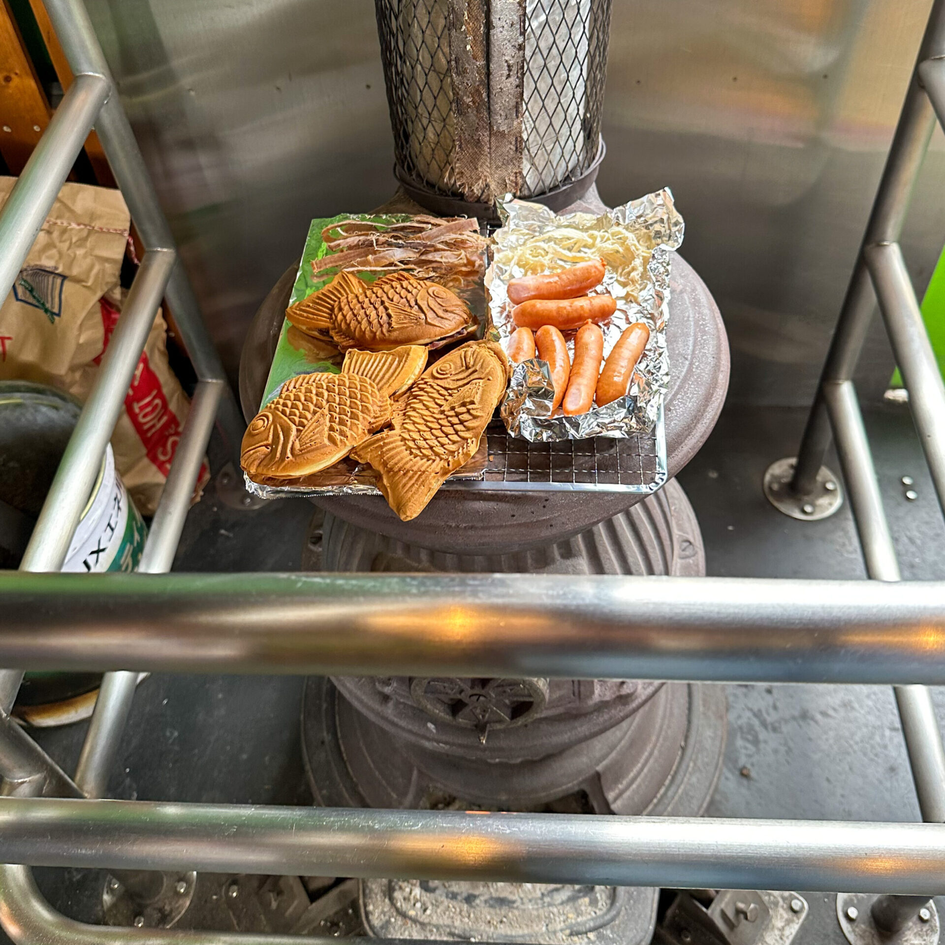 風っこストーブ喜多方号だるまストーブで温められる食べ物
