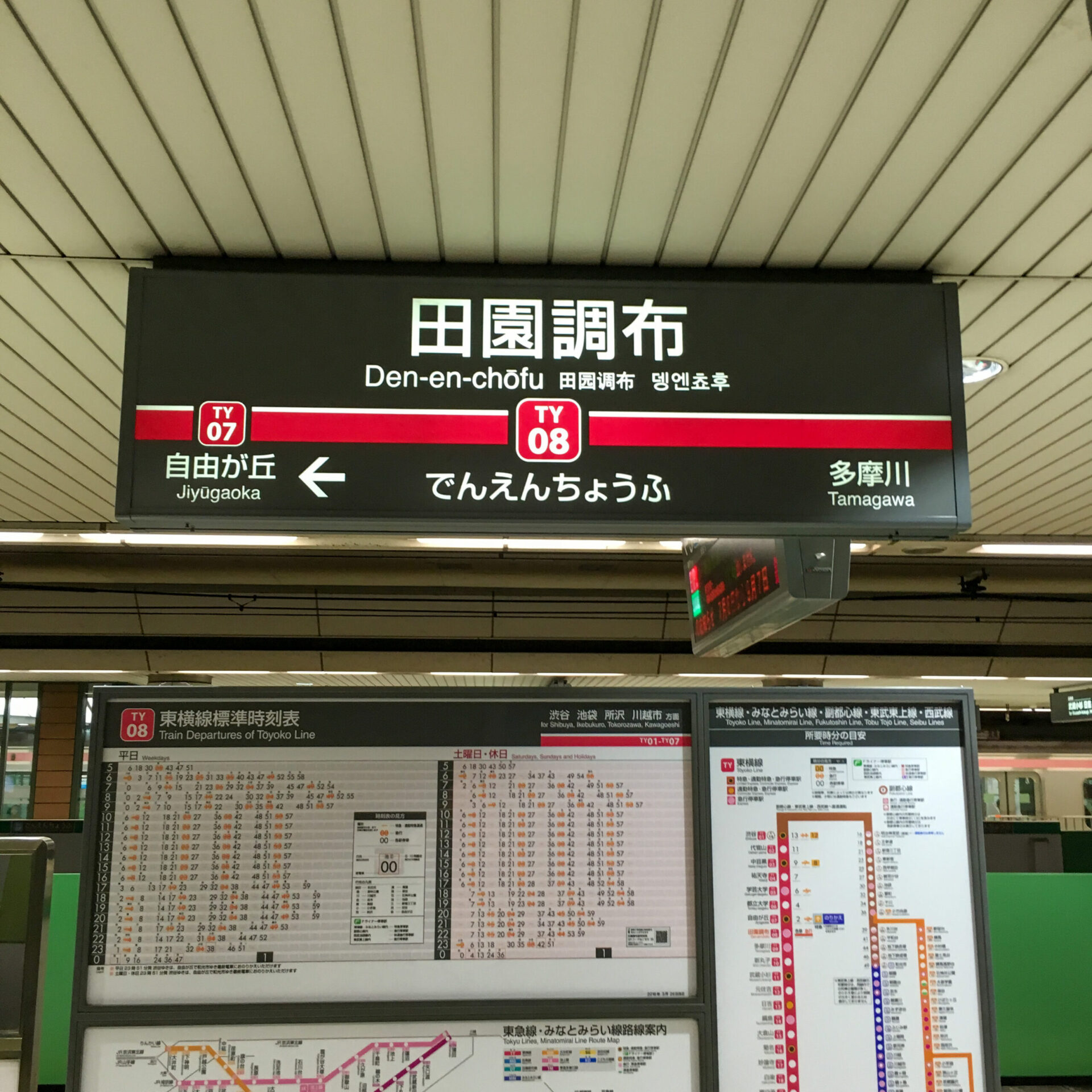 田園調布駅駅名標