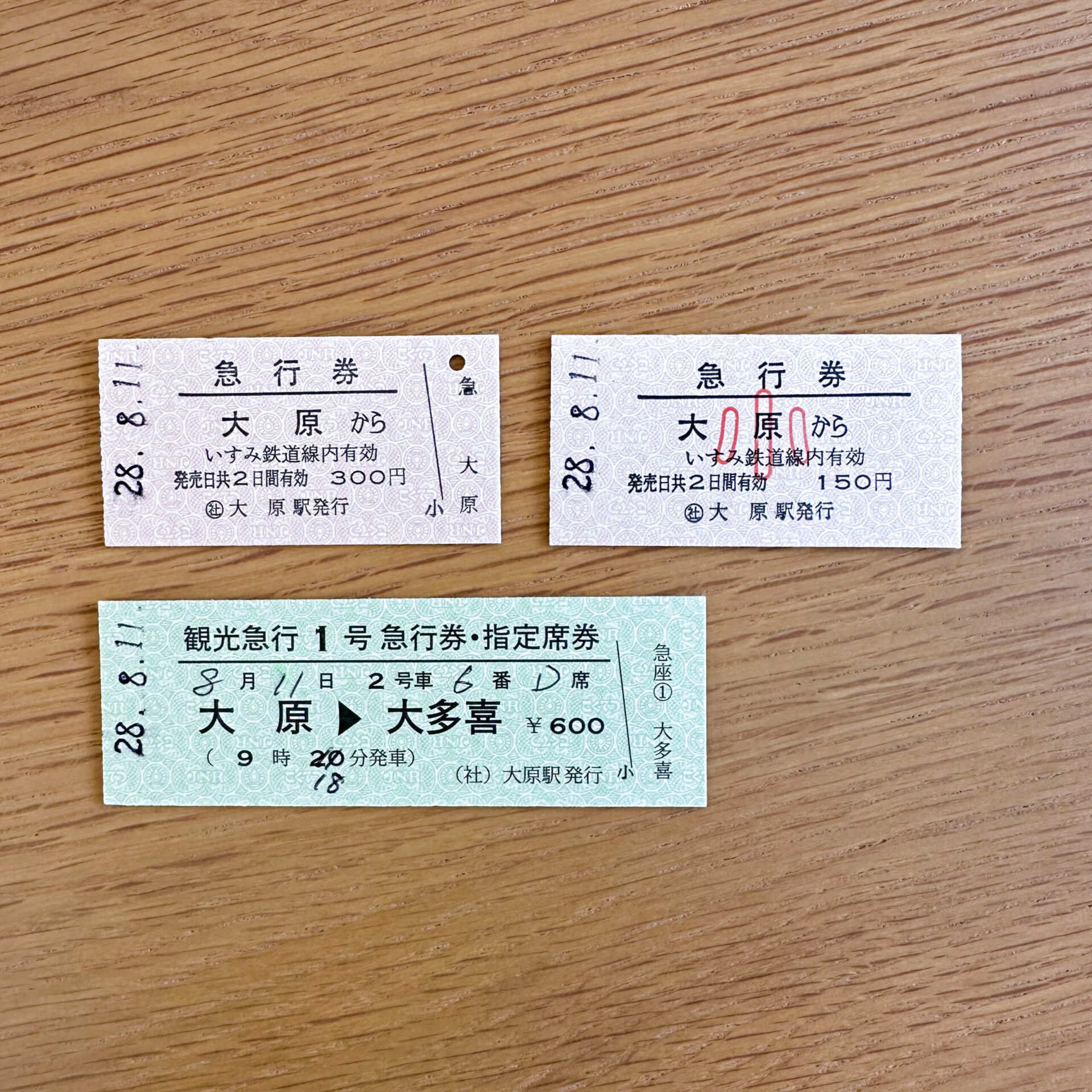 いすみ鉄道観光急行の硬券