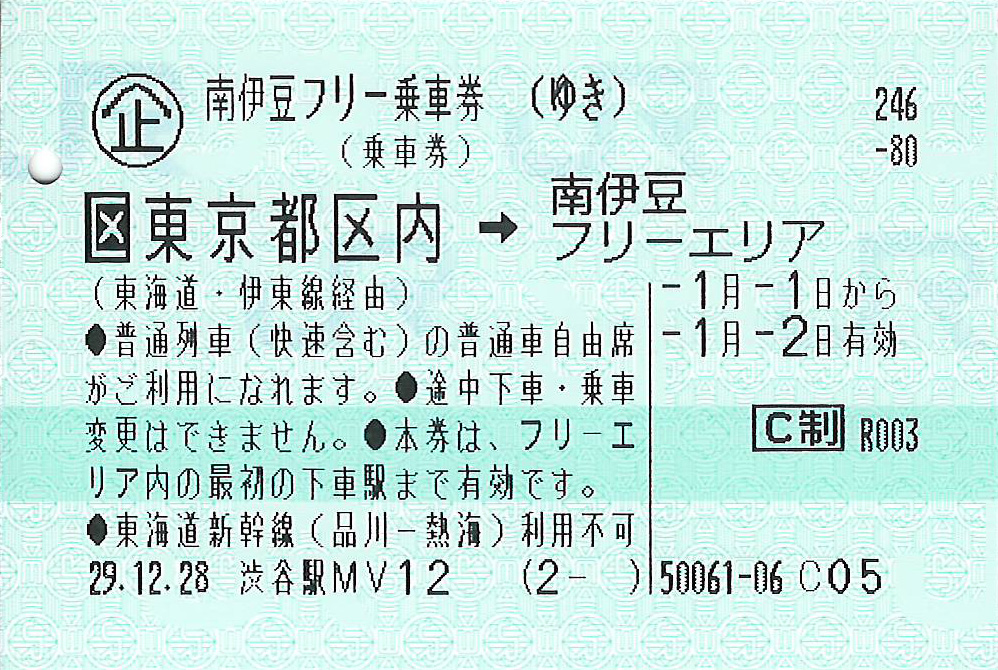 南伊豆フリー乗車券本券