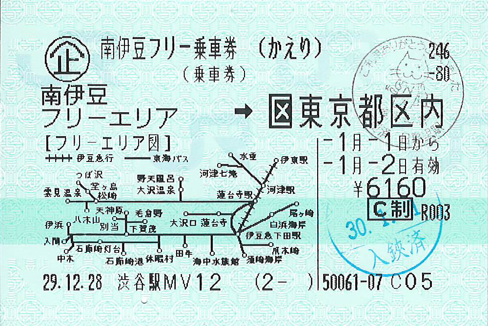 南伊豆フリー乗車券本券