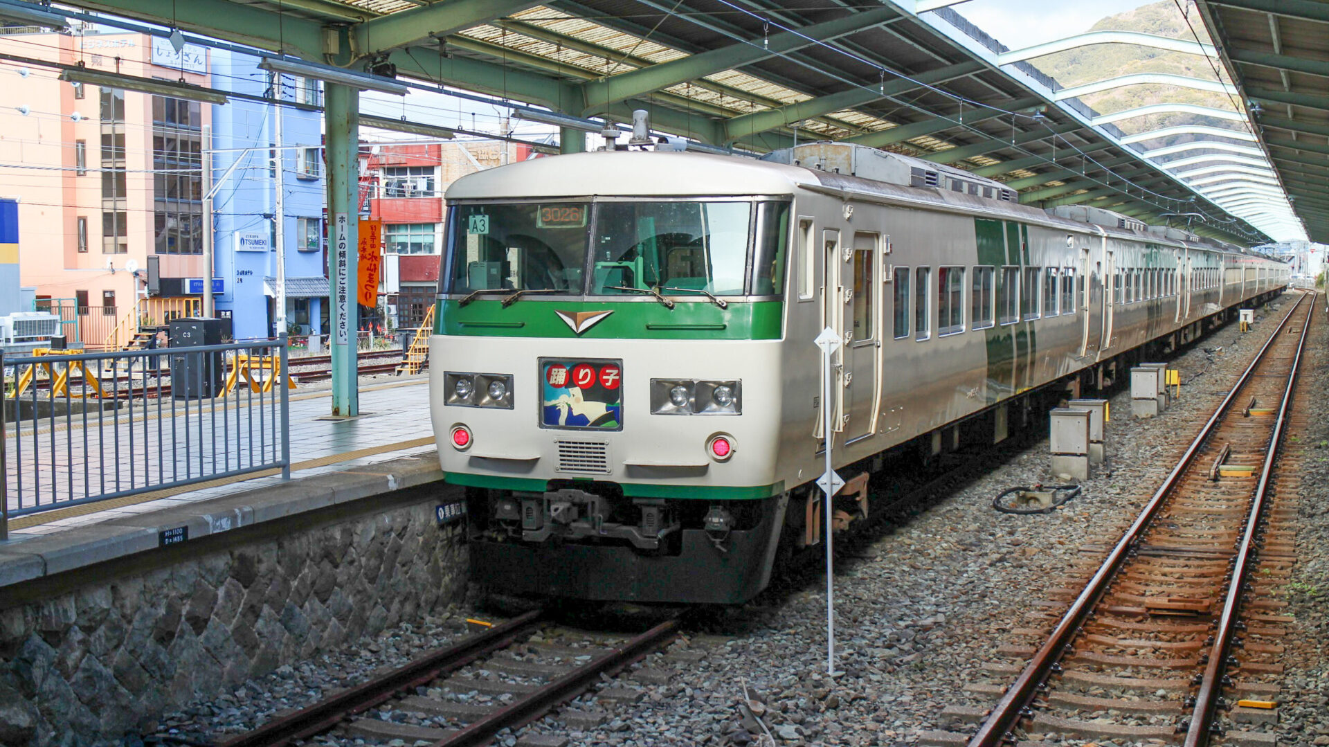 伊豆急下田駅に止まっている踊り子号