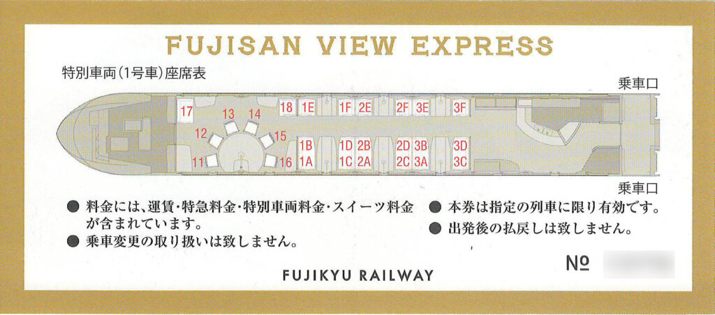 富士山ビュー特急乗車証