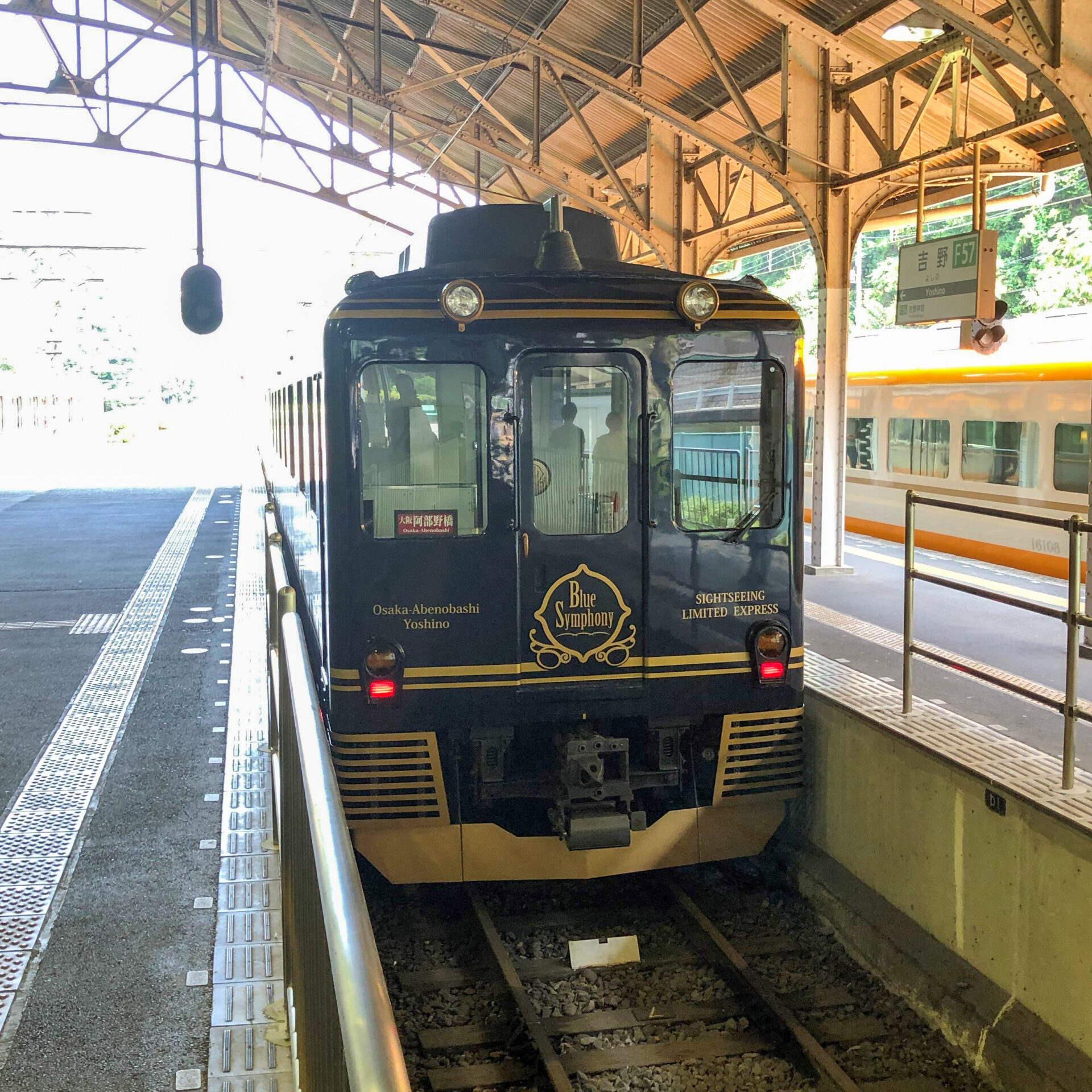 近鉄特急青の交響曲吉野駅にて