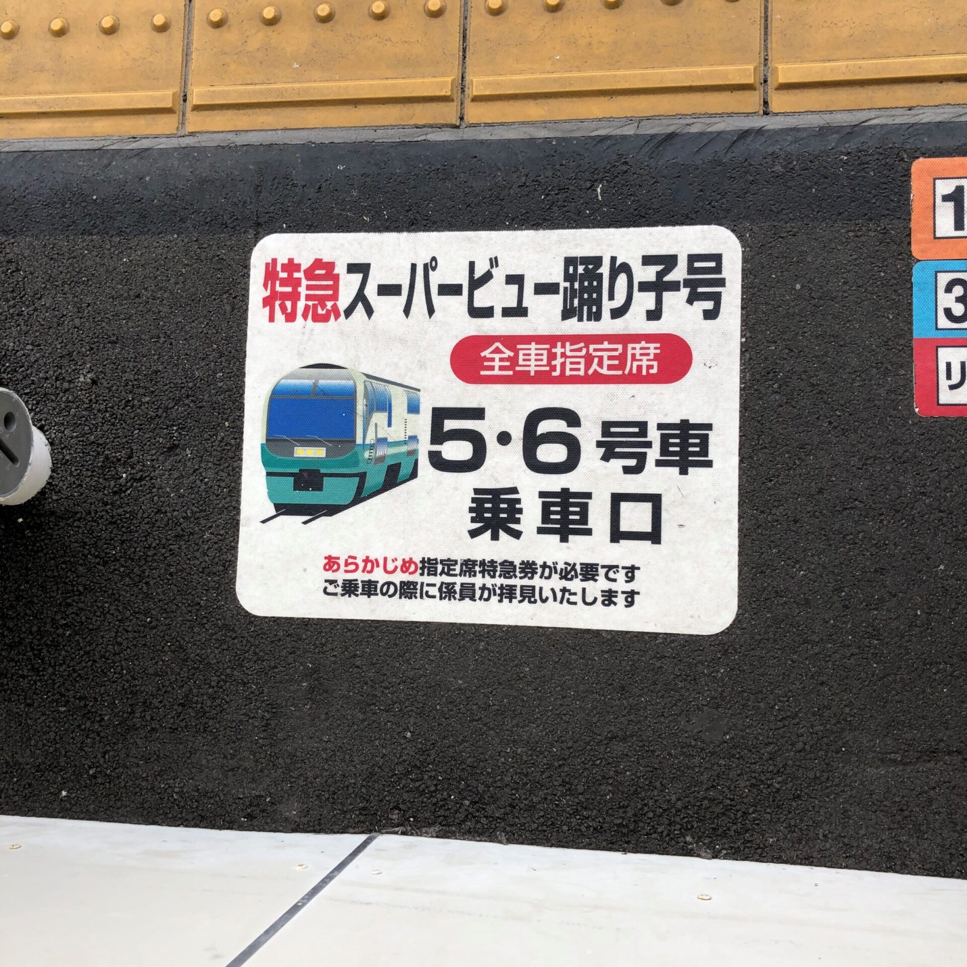 スーパービュー踊り子号乗車位置案内
