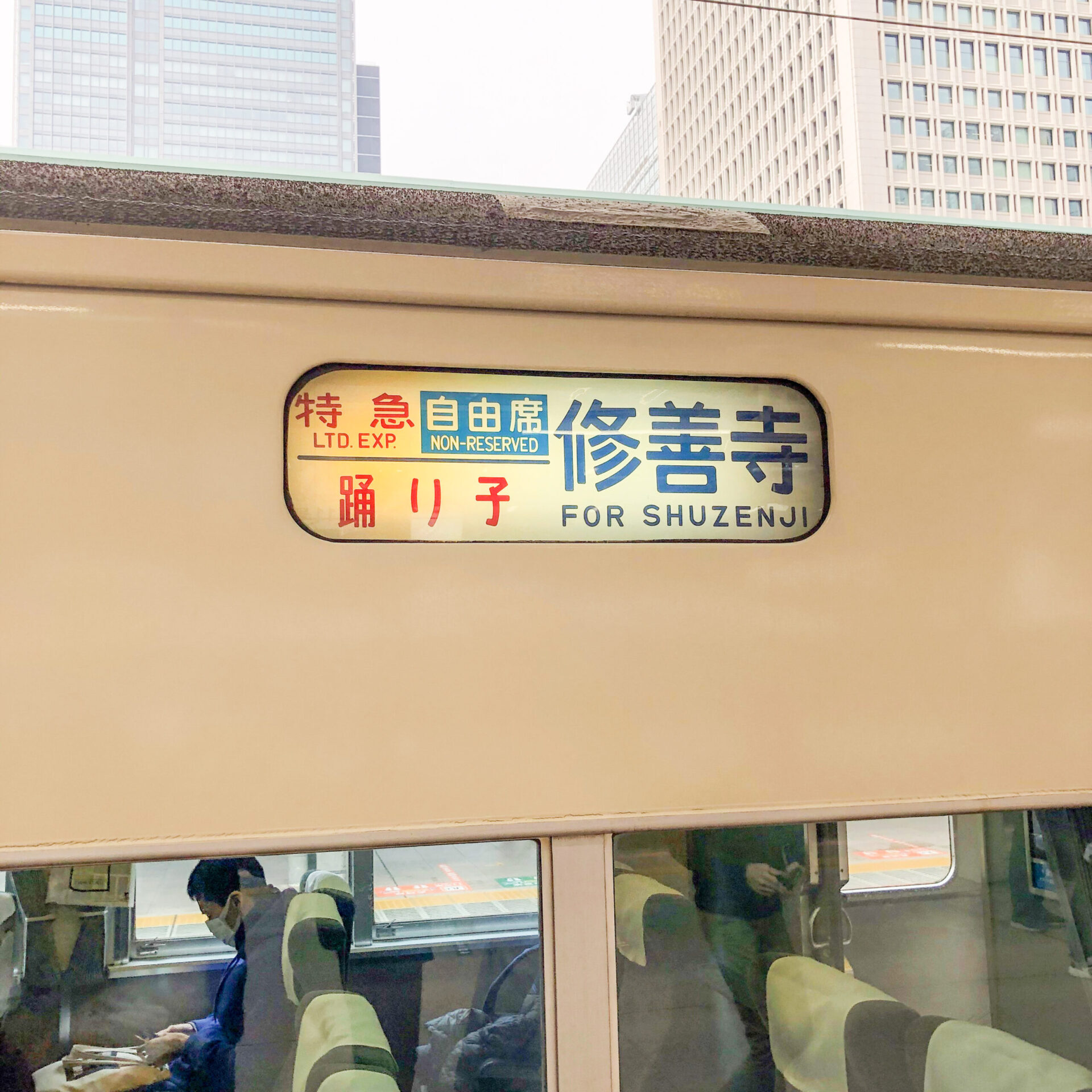 特急踊り子13号自由席の行先表示