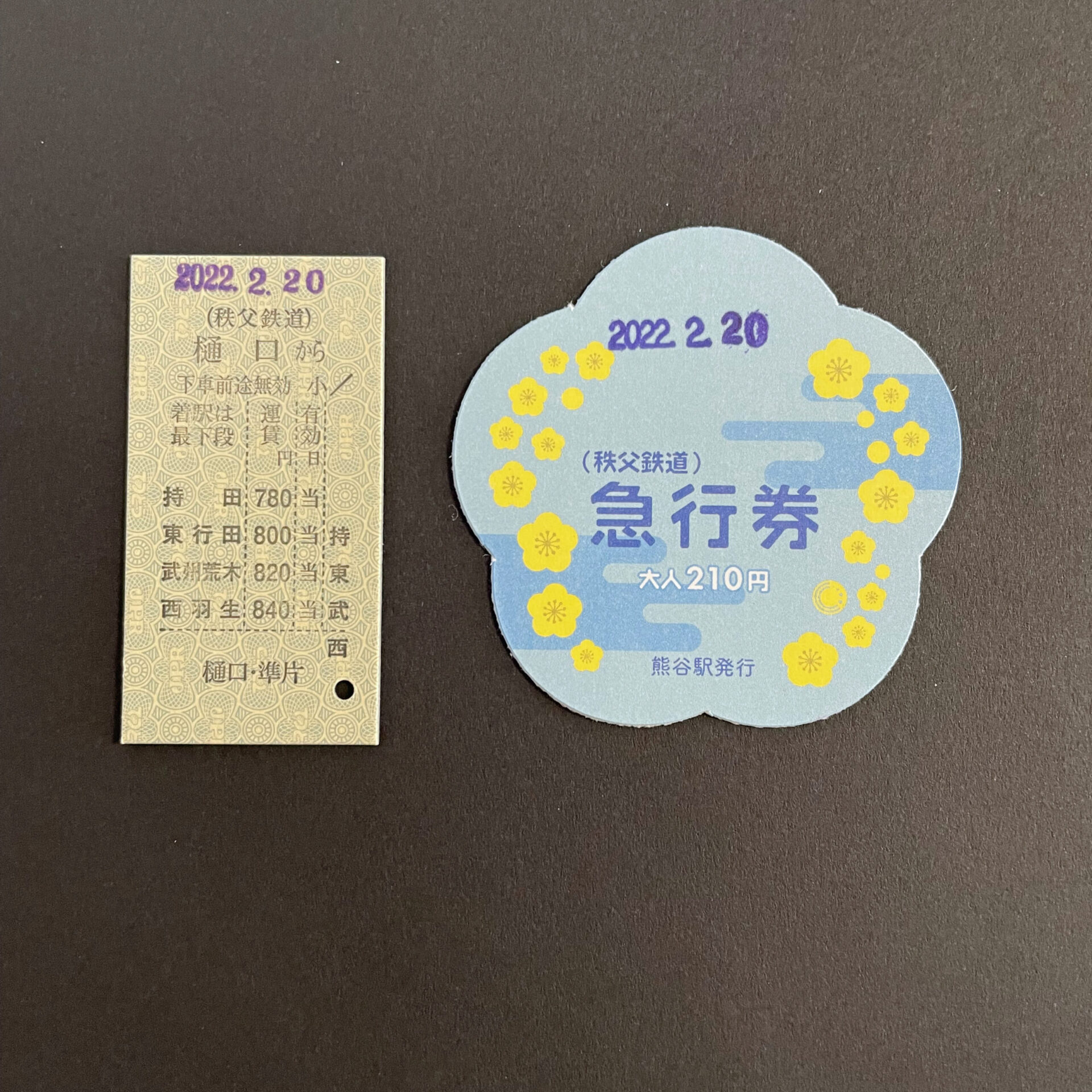 秩父鉄道硬券