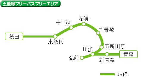 五能線フリーパスフリーエリア