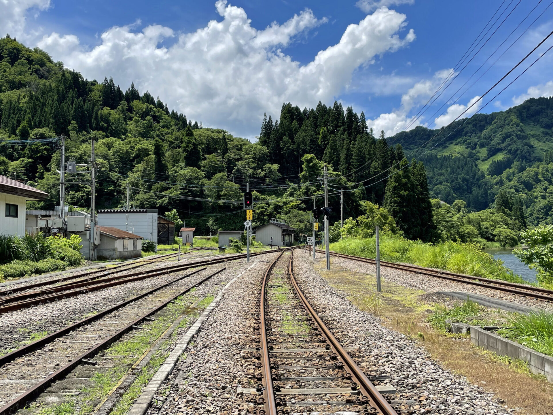 只見線会津川口駅只見駅方をみる