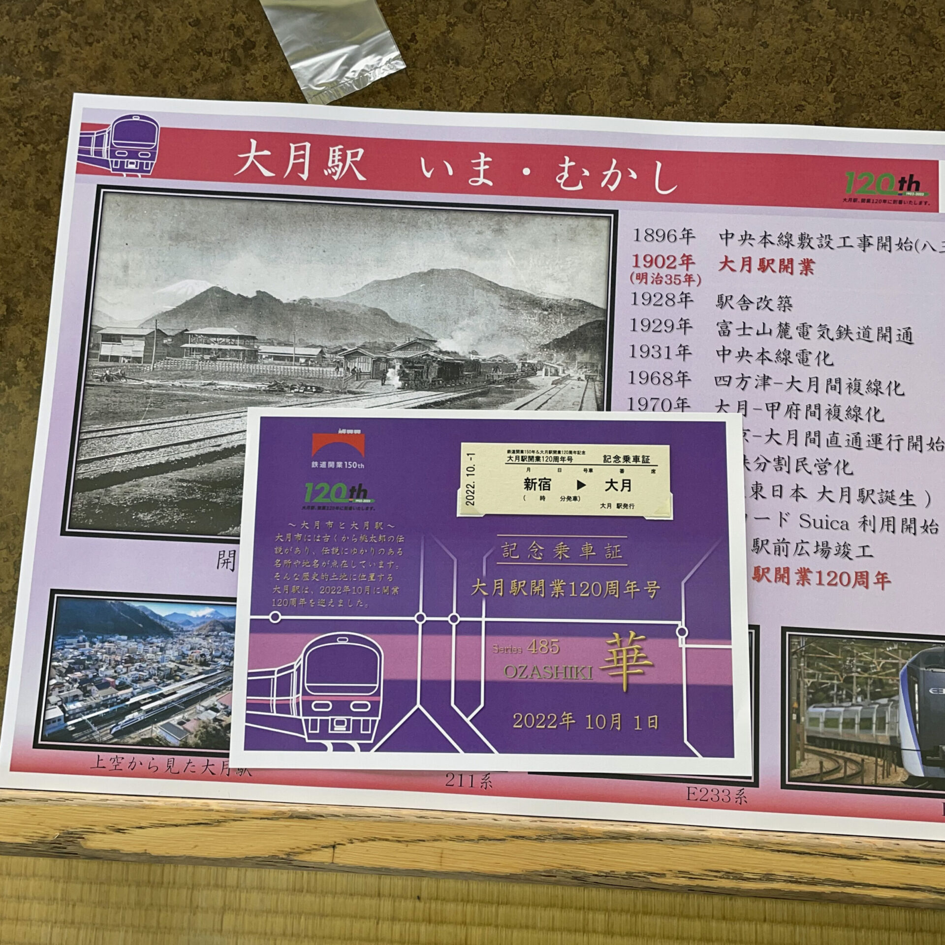 お座敷列車華記念乗車証
