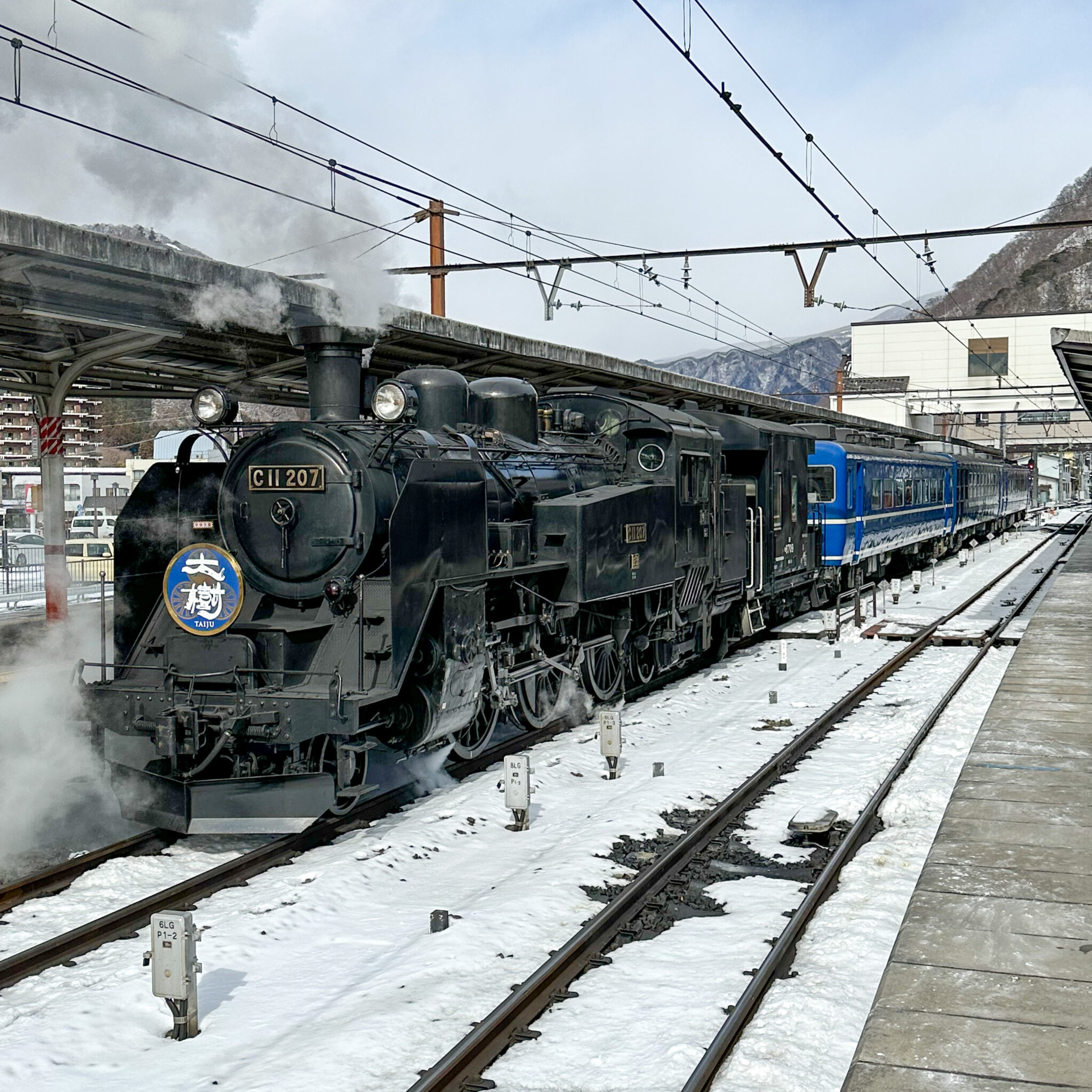 東武鉄道SL大樹号鬼怒川温泉駅にて